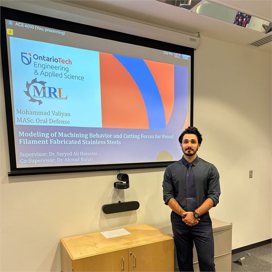 Mohammad Valiyan MASc Defense, Ontario Tech University, August 2025